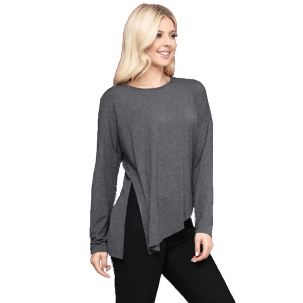 MOD Boutique Dolman Sleeve Grey Long Sleeve Tee